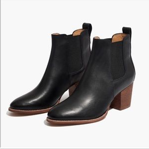Madewell Regan Black Leather Booties